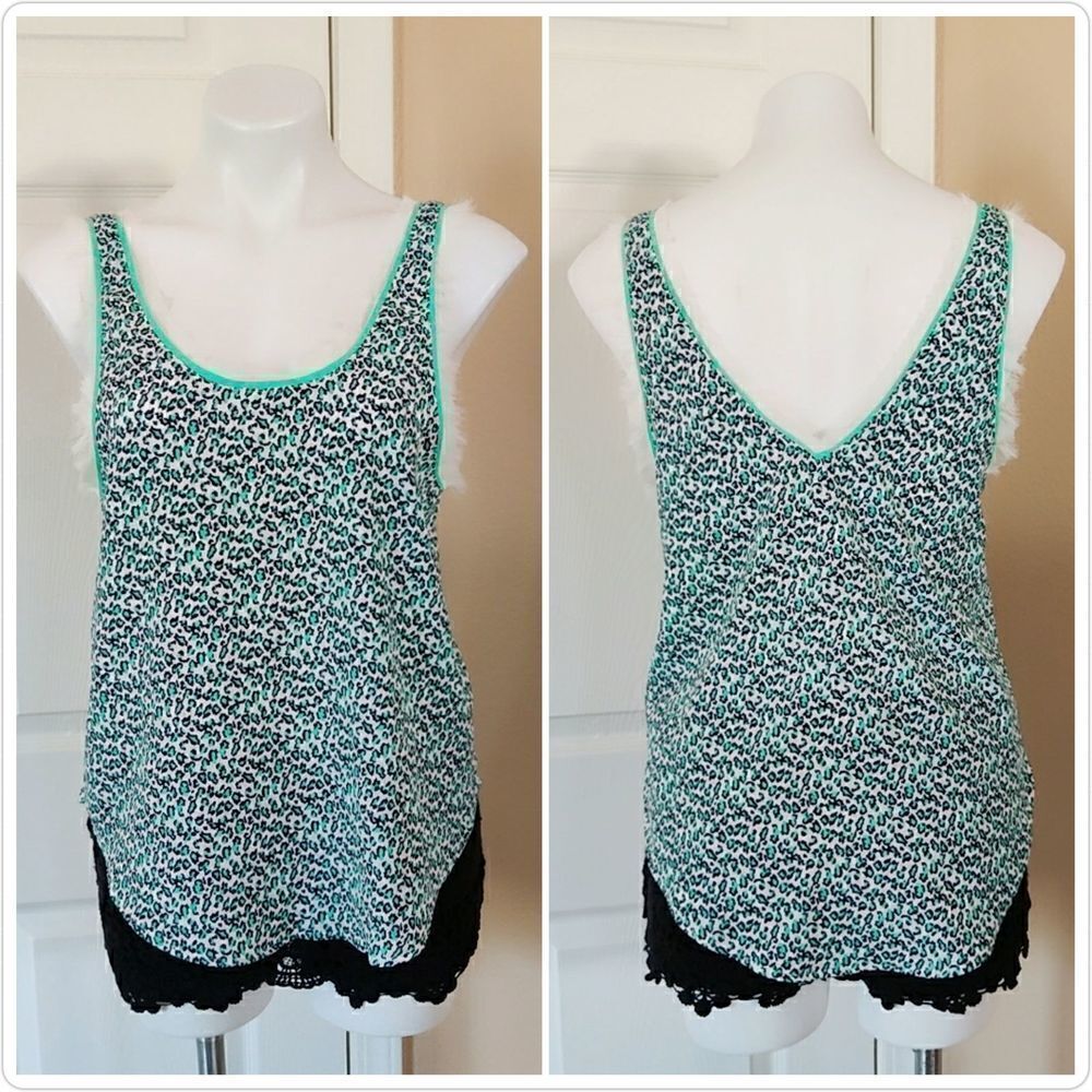 Lush animal print sleeveless top sz S